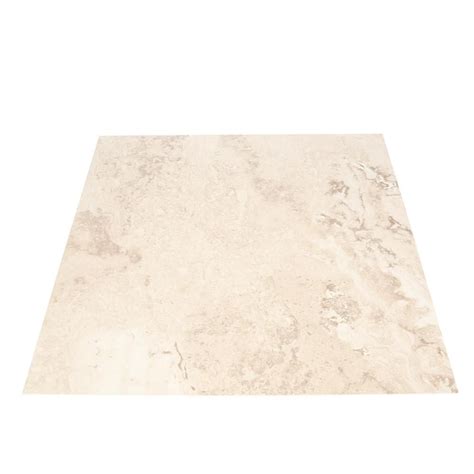 Trafficmaster Groutable 18 In X 18 In Light Travertine Peel And Stick