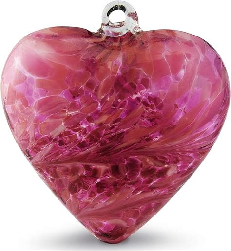 Hand Blown Glass Heart Ornament Pink Kitchen And Dining