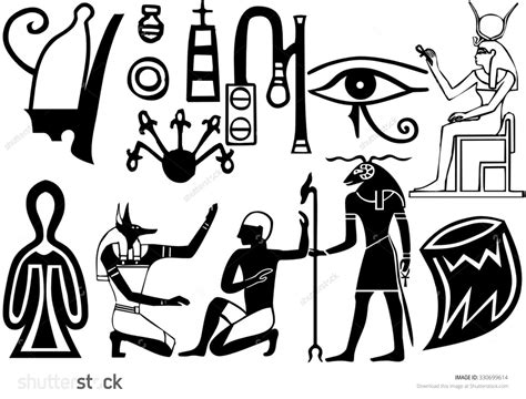 Egyptian Hieroglyphs Egyptian Hieroglyphics Egyptian Stock Illustration
