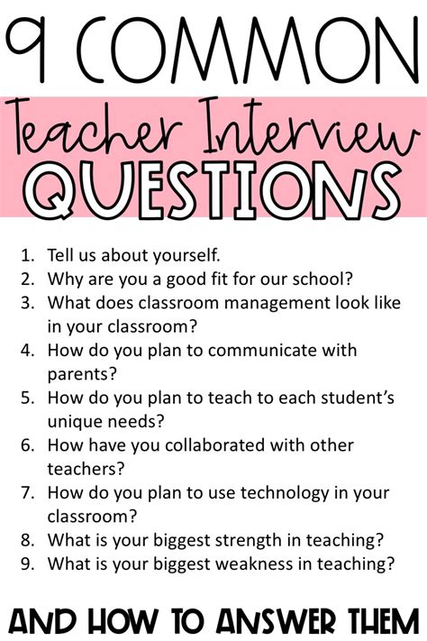 20 Common Teacher Interview Questions The Inspired Educator Gambaran