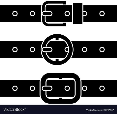 Buckle Belt Black Symbols Royalty Free Vector Image