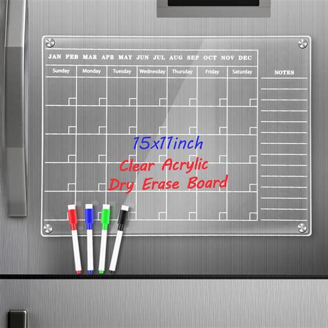 Buy Magnetic Dry Erase Calendar Whiteboard Clear Acrylic Magnetic