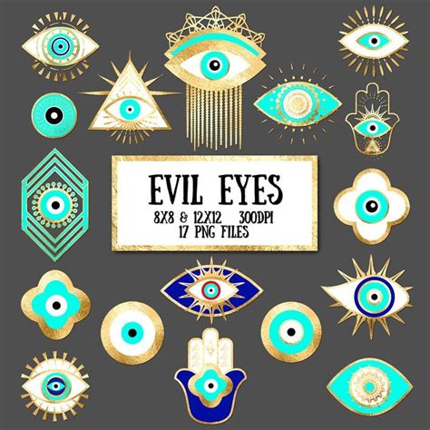 Evil Eye Clip Art Gold Foil Evil Eye Third Eye Hamsa Etsy Evil Eye