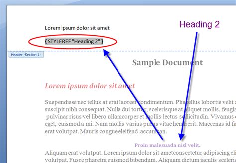 How To Add Running Headers Or Footers To A Ms Word