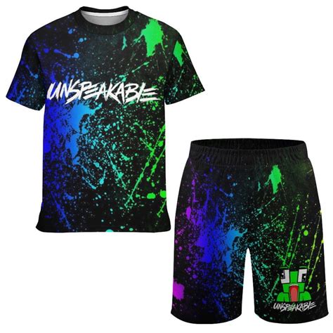 Kids Unspeakable Short Sleeve T Shirt And Shorts Outfit Set Athletic