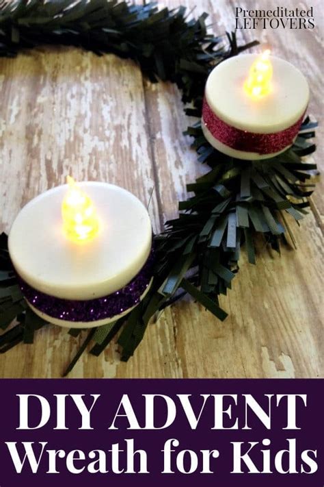 Diy Advent Wreath Craft For Kids Using Battery Operated Candles