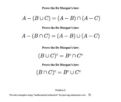 Solved Prove The De Morgans Law A Buc A B Na