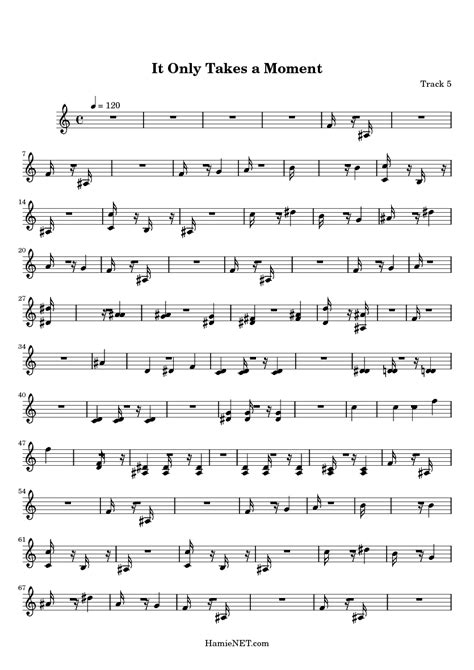 It Only Takes A Moment Sheet Music It Only Takes A Moment Score