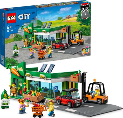 Lego City Grocery Store Shop Set With Car Rainbow Toys