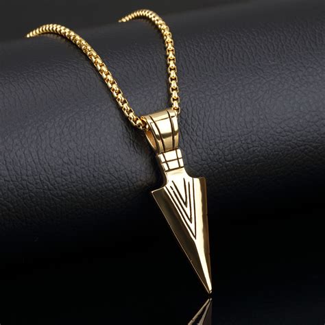 Wholesale Stainless Steel Mens Gold Spearhead Pendant丨jc Love Jewelry