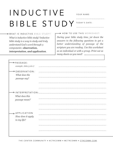 Beginner Printable Bible Study Guide