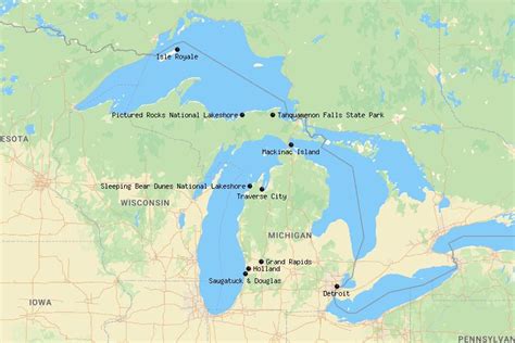 10 Best Places To Visit In Michigan Map Touropia