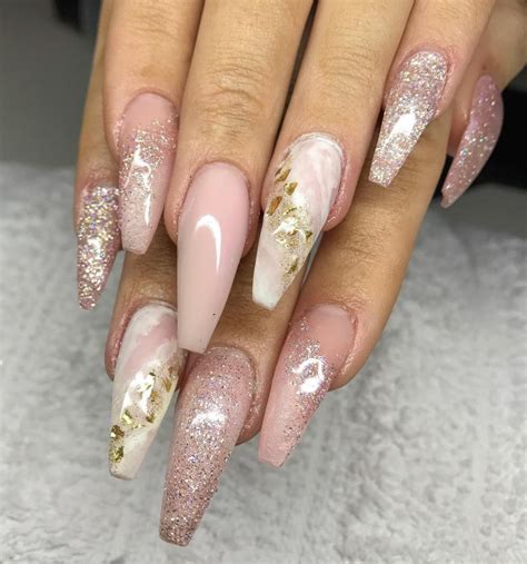 Stylish Acrylic Nude Coffin Nails Color Design For Spring Summer