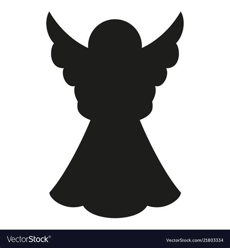 Black And White Christmas Angel Silhouette Vector Image