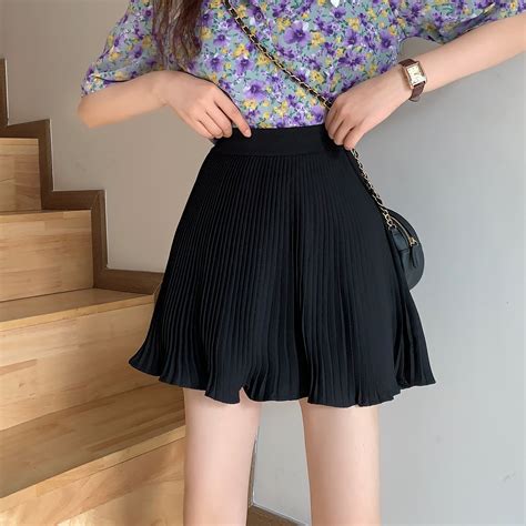 Summer Pleated Skirts Women Korean Casual Short Mini Skirt 3 Colors