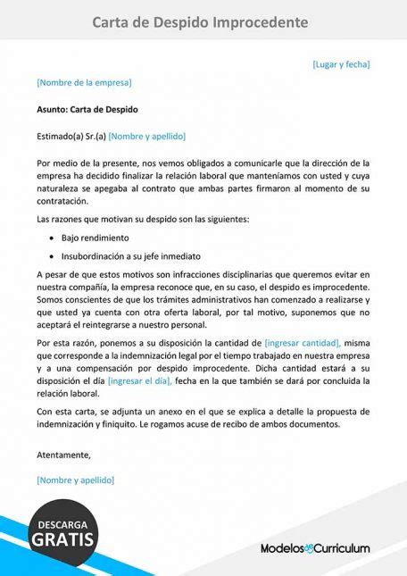Modelo De Carta De Despido Laboral Costa Rica Sanatamor 1