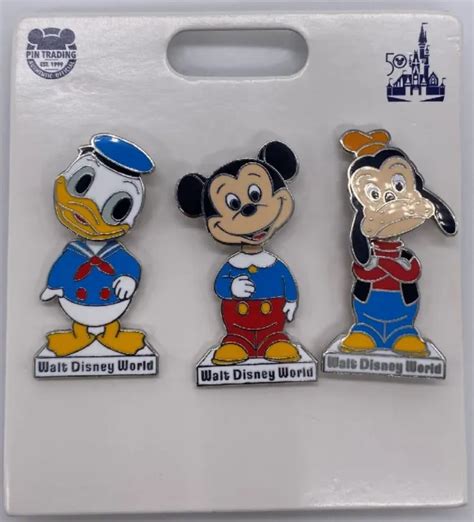 Disney Park Wdw 50th Anniversary Vault Pins Mickey Goofy Donald Bobble