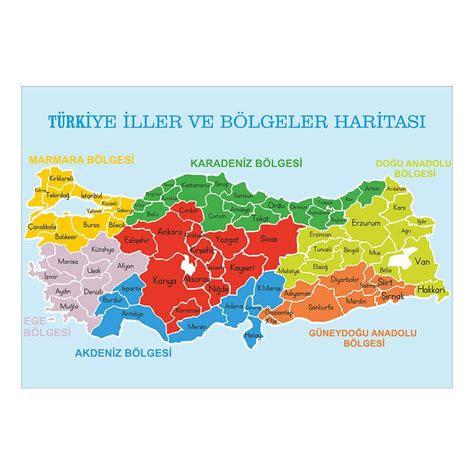 Türkiye İller ve Bölgeler Haritası Okularenkkat com