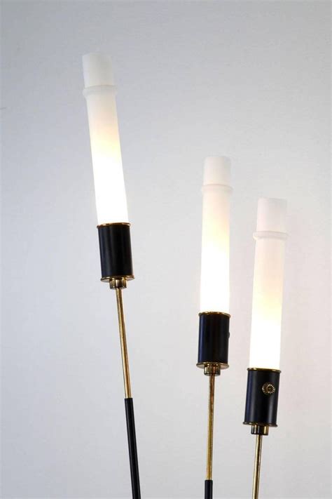 Led corner floor lamp variable color led floor lamp rgb with remote control feature: Stilnovo Italian Floor Lamp with Three Slim Opaline Glasstubes, 1950s For Sale at 1stdibs