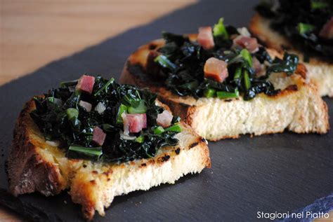 Pagina dedicata a tutte le ricette realizzate utilizzando cavolo nero. Bruschetta con cavolo nero stufato e pancetta - Stagioni ...