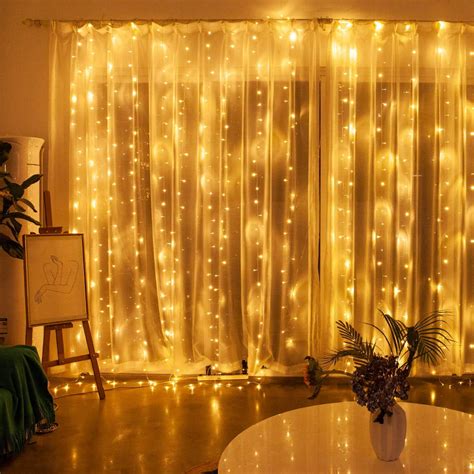 Yundap 98ft98ft Window Curtain Icicle Lights 304 Leds String Fairy