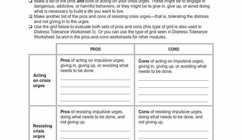 Pros And Cons Dbt Worksheets