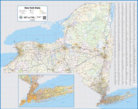 New York State Laminated Wall Map Topographics