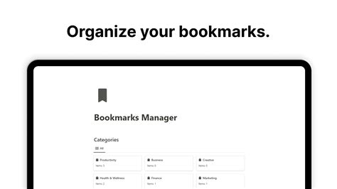 Notion Bookmarks Manager Notionland Template Gallery