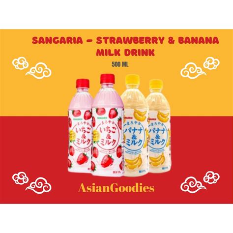 Sangaria Milk Drink Strawberry Banana Milk Drink 500ml Shopee