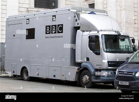 Bbc Outside Broadcasting Truck At St Pauls Cathedral London England