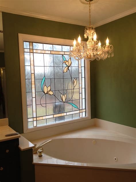Stained Glass Window Film For Bathroom 115200 H Cm Custom Made