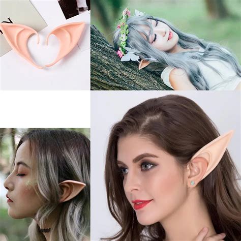 Halloween Elf Ears Fake Cosplay Props Fairy Silicone Vampire Monster