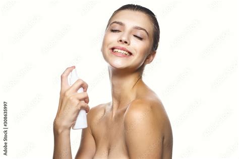 Beautiful Woman Bare Shoulders Clean Skin Stock Photo Adobe Stock