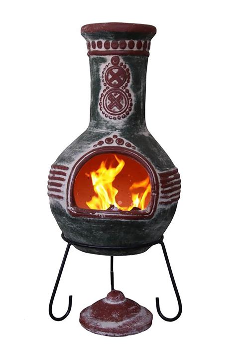 Uk Gardens 125cm Extra Large Outdoor Mexican Clay Chimenea Firepit