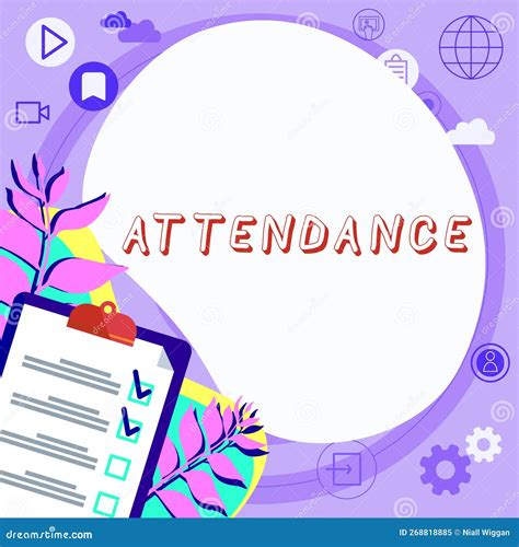 Handwriting Text Attendance Word Written On Going Regularly Being