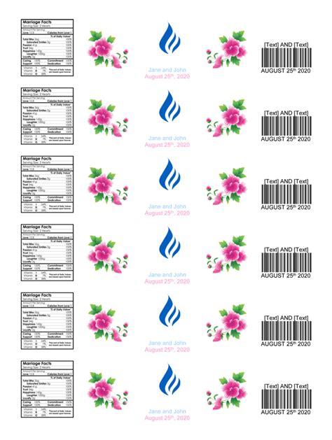 Downloadable Free Printable Water Bottle Labels Template Printable