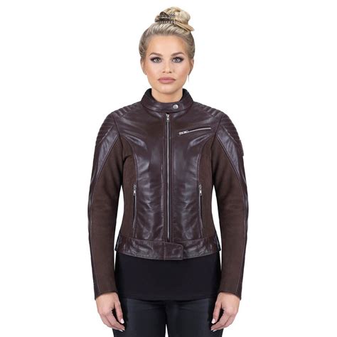 Viking Cycle Cafe Brown Leather Motorcycle Jacket For Women Brown