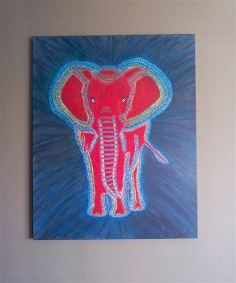 Abstract Elephant Acrylic Painting Original By Colourfulsoulart