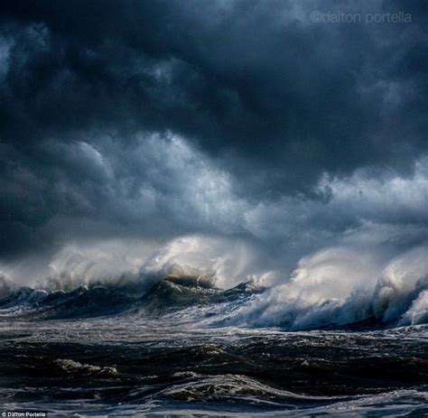 Tempest Waves Crash As The Ocean Swells During A Storm In Montauk New