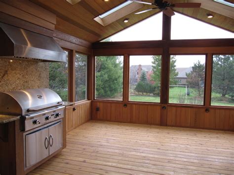 Though building a screened enclosure may seem daunting at first, take heart; Screen Porch with gas grill - Traditional - Porch ...