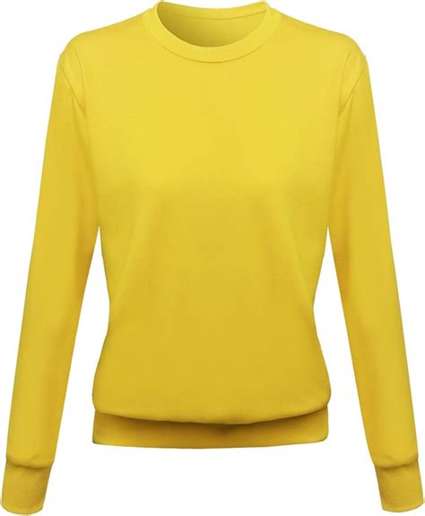 Womens Classic Crewneck Sweatshirt Yellow Size 2xl Au Fashion