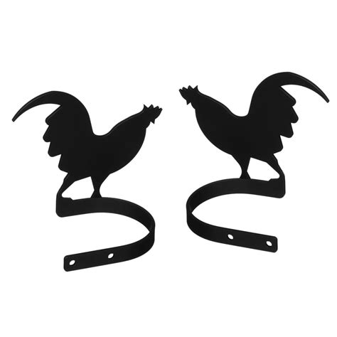 Wrought Iron Rooster Curtain Tie Back Set curtain accessories curtain holdbacks curtain tie ...