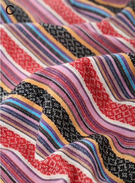 This Fabric Is Unique Knit Fabric Colorful Stripe Bohemian Style 6