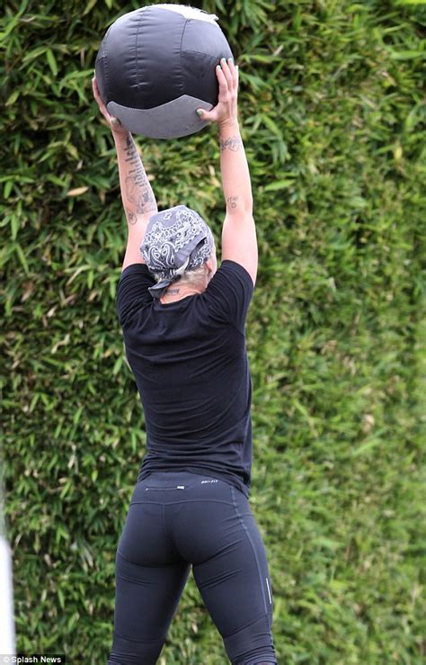 Pink Is Put Through Her Paces During A Heavy Workout As She Continues