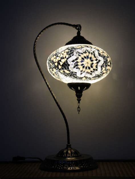 Turkish Mosaic Swan Table Lamp Xtra Large White Nirvana