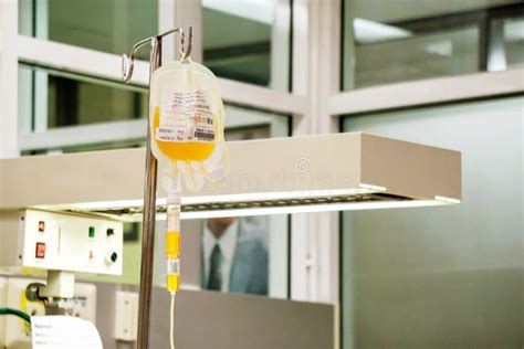 Hanging Bag Of Platelets From Blood Donation Stock Photo Image Of