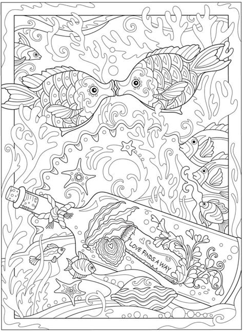 Creative Haven Fanciful Sea Life Coloring Book Dover Publications