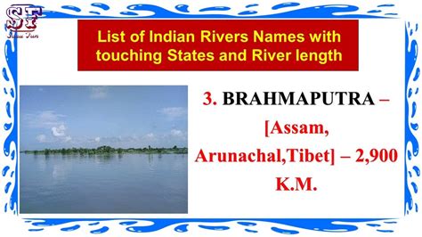 Indian Rivers List Of Indian Rivers Names With Touching State And