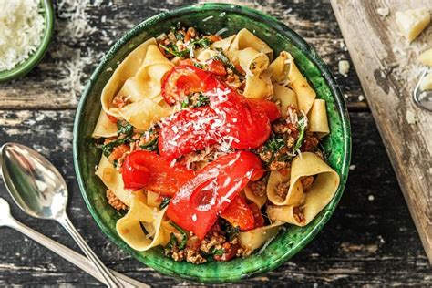 We'll close by noting the similarity between the stuffed camel recipe and a joke about how to make. Lamb Ragu Pappardelle with Roasted Red Pepper | Recipe ...