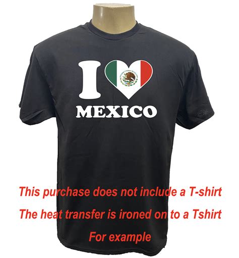 I Love Mexico 7x9in Self Iron On Heat Transfer Personalize For T Shirt Lot 4 24 Ebay